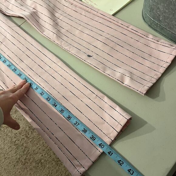 I AM GIA Pink Pinstripe Dominique High Rise Cropped Pants Size Small - Picture 12 of 16